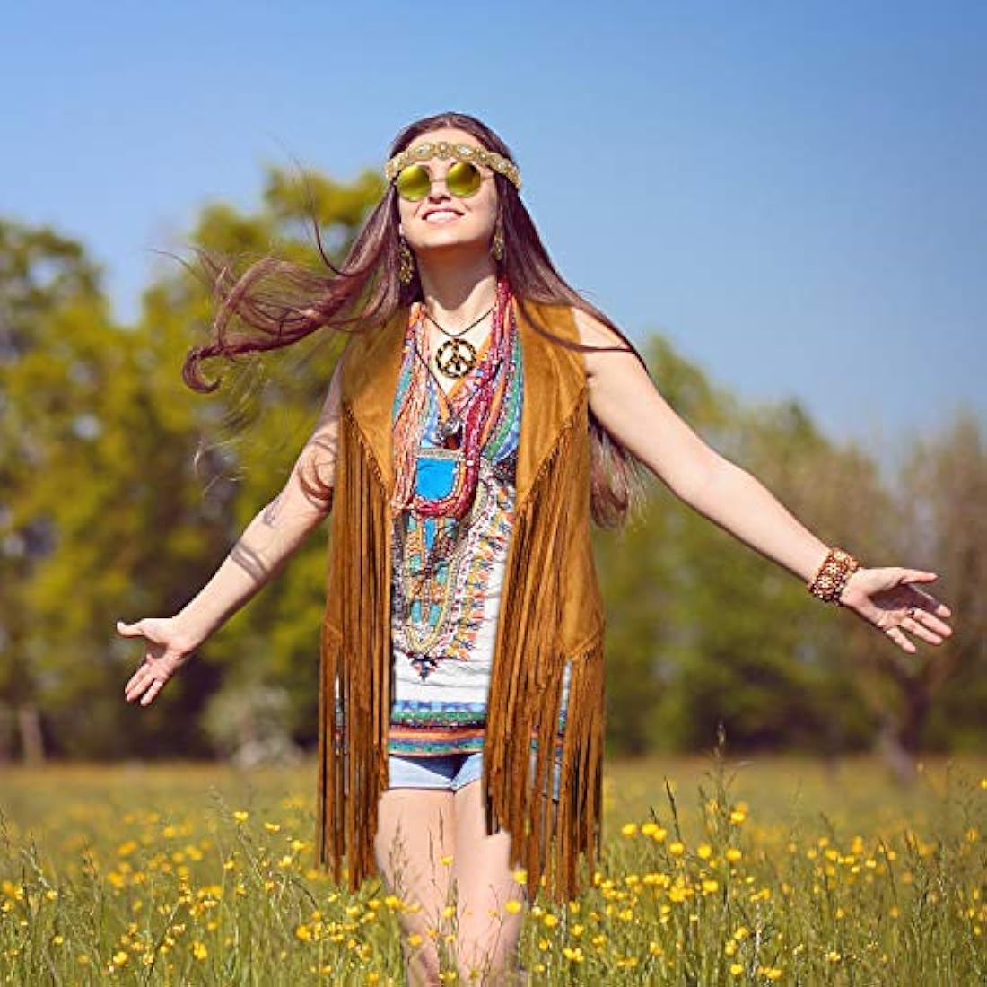Disfraces 6 piezas 60s 70s hippie traje