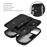 Bolsa de viaje con aislante para diabéticos organizador de medicación y refrigeración con 2 paquetes de hielo color negro