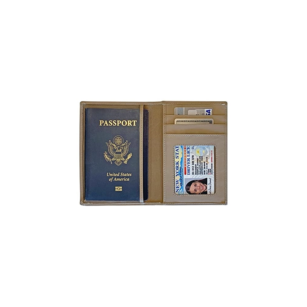 Porta Documentos y Tarjetas de piel para pasaporte gris