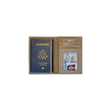 Porta Documentos y Tarjetas de piel para pasaporte gris