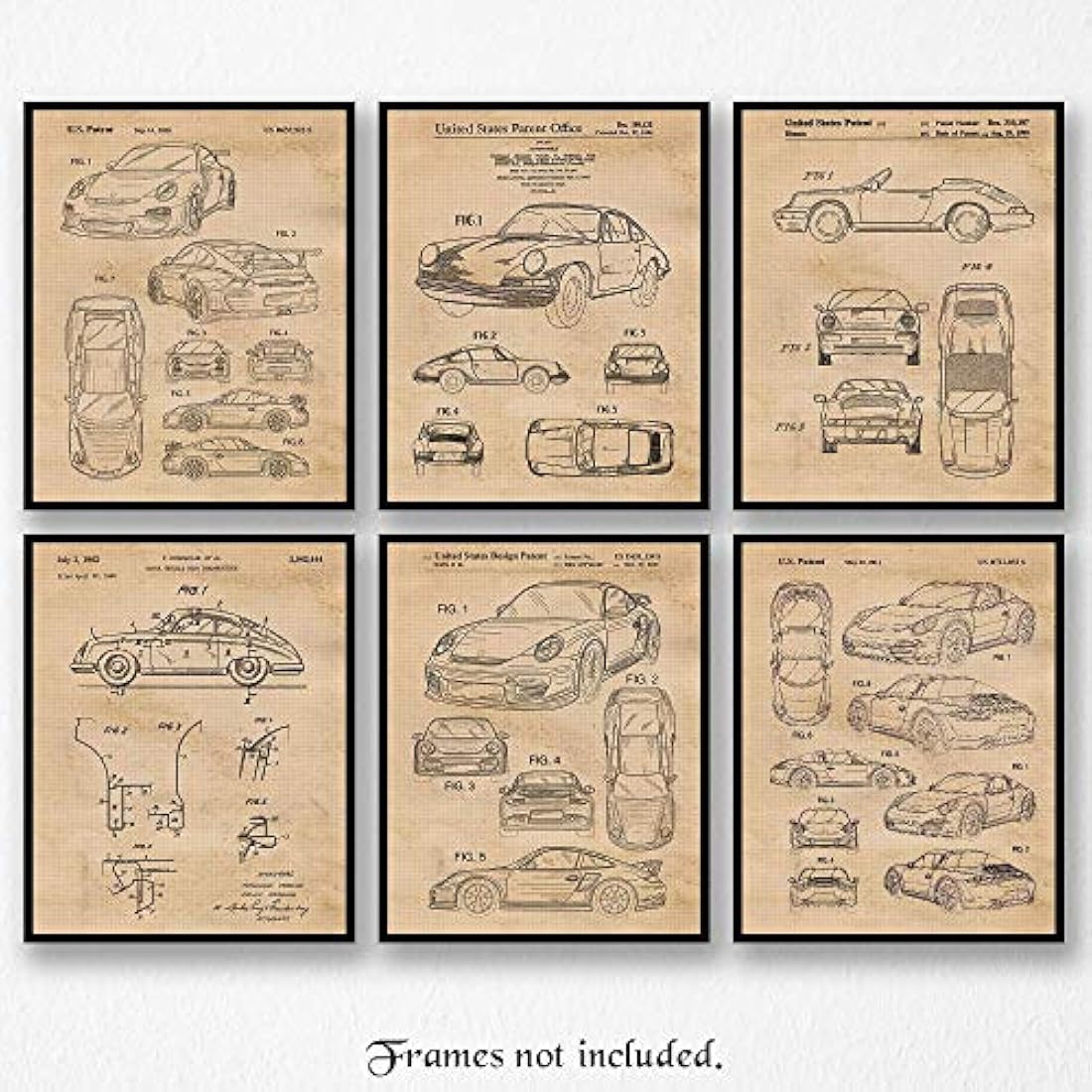 Impresiones de carteles de patente Porsche 911 vintage