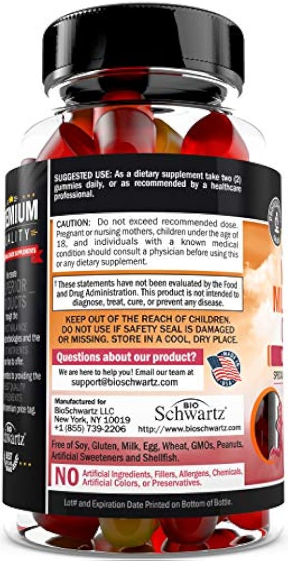 Gomitas multivitamínicas para mujer, con vitaminas A, C, B6, B12, D y E para apoyo inmunológico, nutrientes altamente absorbentes para la salud del cuerpo entero, soporte de hueso, pecho y energía, 60 gomas