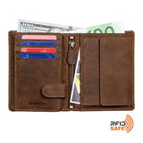 DiLoro - Cartera de piel para hombre con cierre RFID