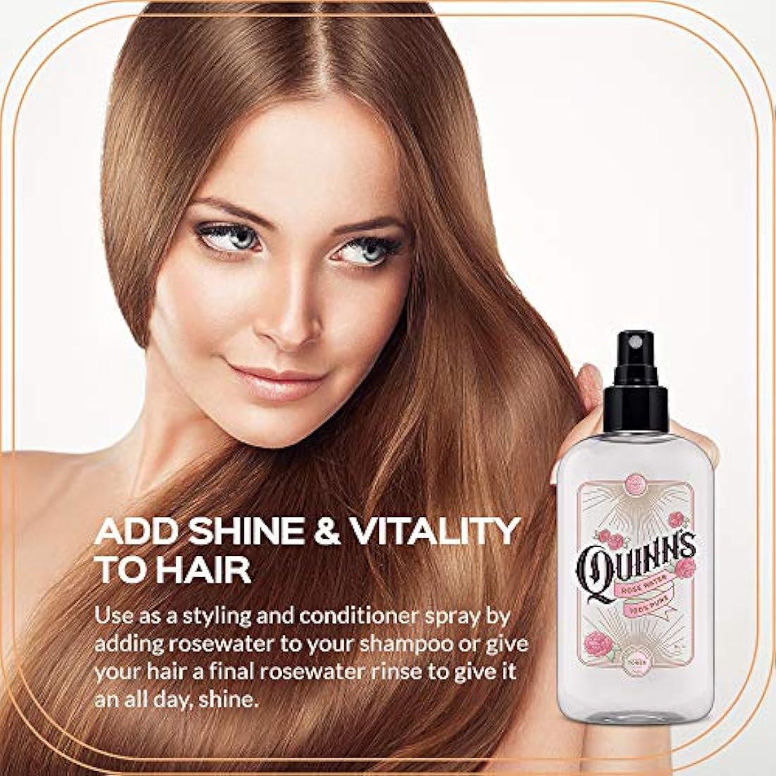 Spray de agua rosa de Quinn. Tóner facial con roseta pura