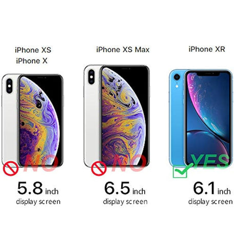 Arae - Funda tipo cartera para iPhone XR de piel sintética
