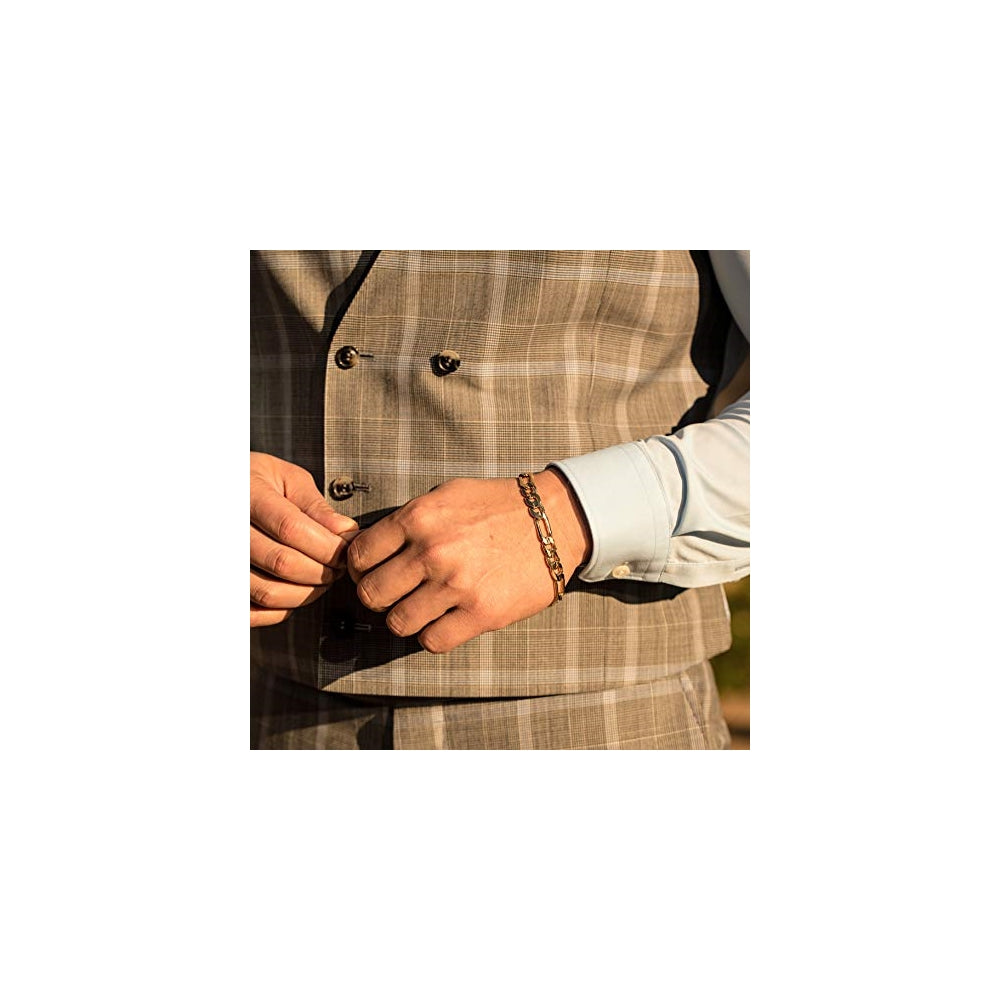 Pulseras de cadena Figaro para hombres y mujeres