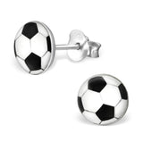 Aretes redondos hipoalergénicos de bola de fútbol