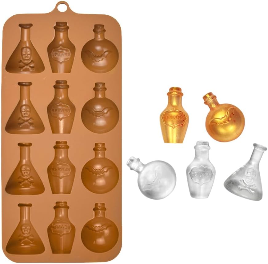 Moldes de Silicona para Caramelos, 3pcs, Halloween, Botella