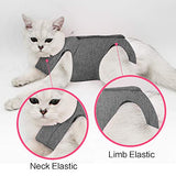 Traje de recuperación de cirugía para gatos para heridas abdominales quirúrgicas, ropa de interior para mascotas, cuello E alternativo para gatos después de la cirugía