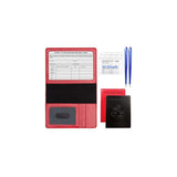 Porta Documentos y Tarjetas de piel sintética rojo