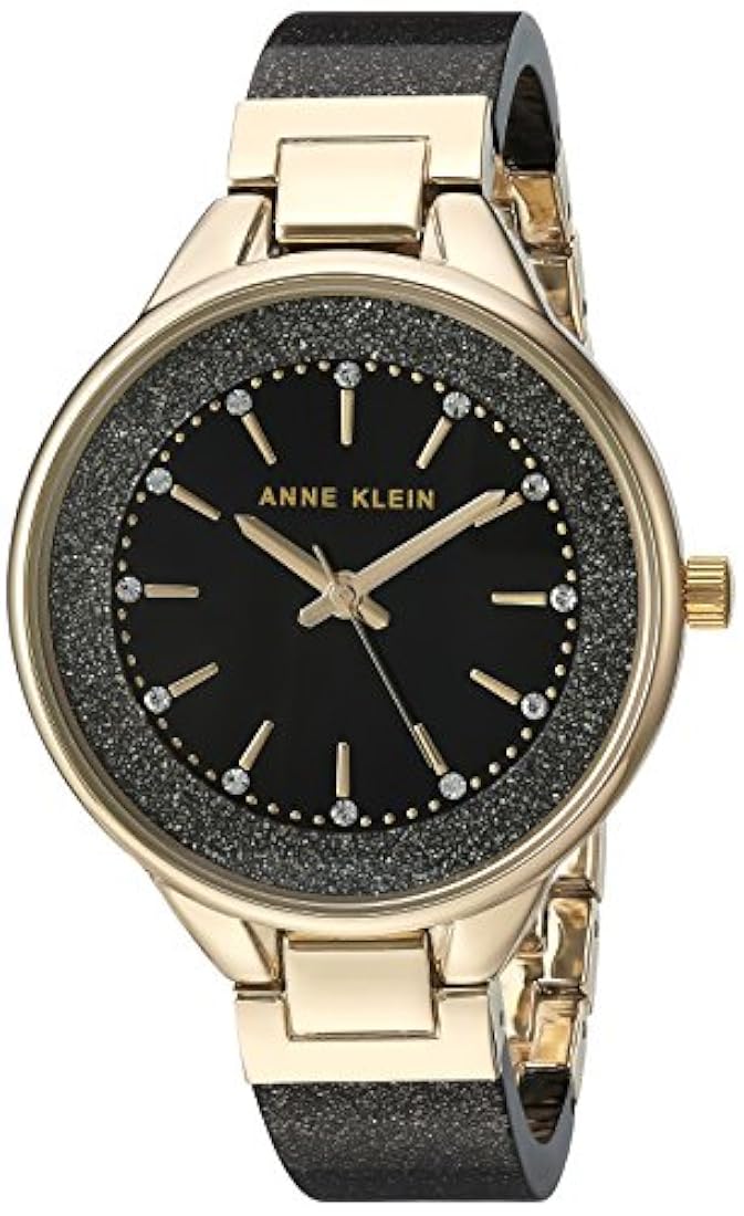 Anne Klein - Reloj de pulsera de resina con cristales