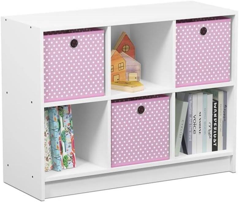 Estantería de Cubos Furinno, 3x2, con Cajas de Almacenaje