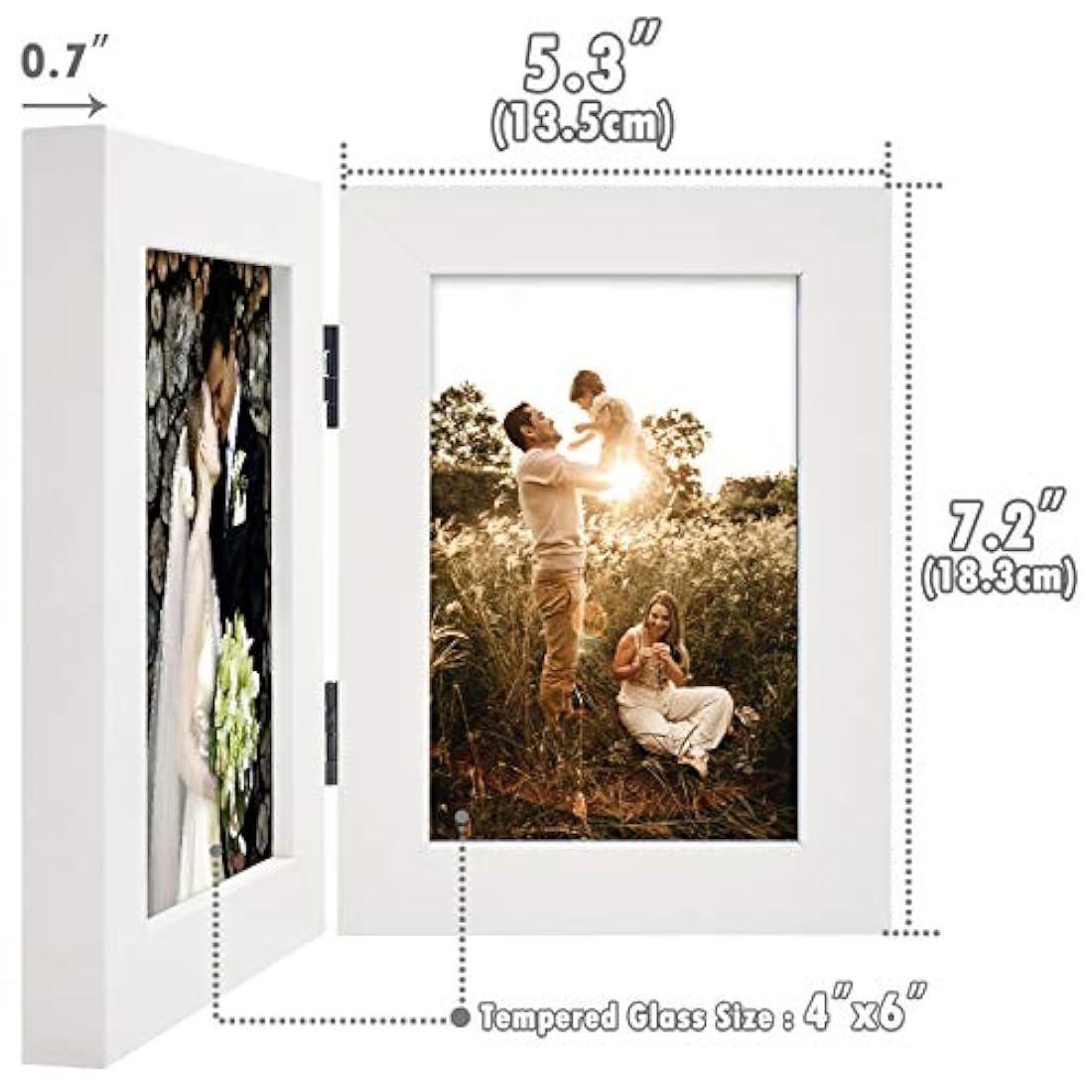 Golden State Art - Marco de fotos con bisagras decorativas