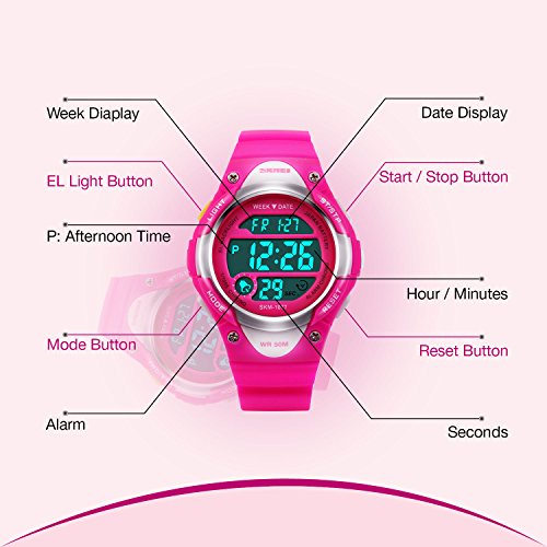 Reloj digital para niñas - Relojes deportivos impermeables