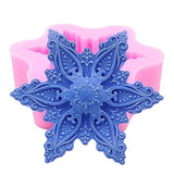 Moldes de silicona para jabón de copo de nieve 3D para hacer jabón, fondant, decoración de tartas, moldes de silicona hechos a mano