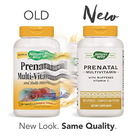 Suplemento diario Prenatal Completo, Multi-Vitamina y Multi-Mineral de Nature's Way, 180 Cápsulas
