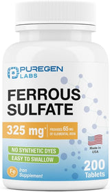 Suplemento de hierro de alta potencia con sulfato ferroso