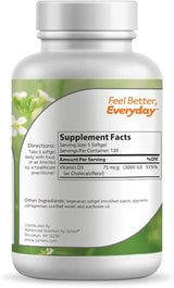 Suplemento Vitamina D3 (Cholecalciferol) 3000 IU Kosher