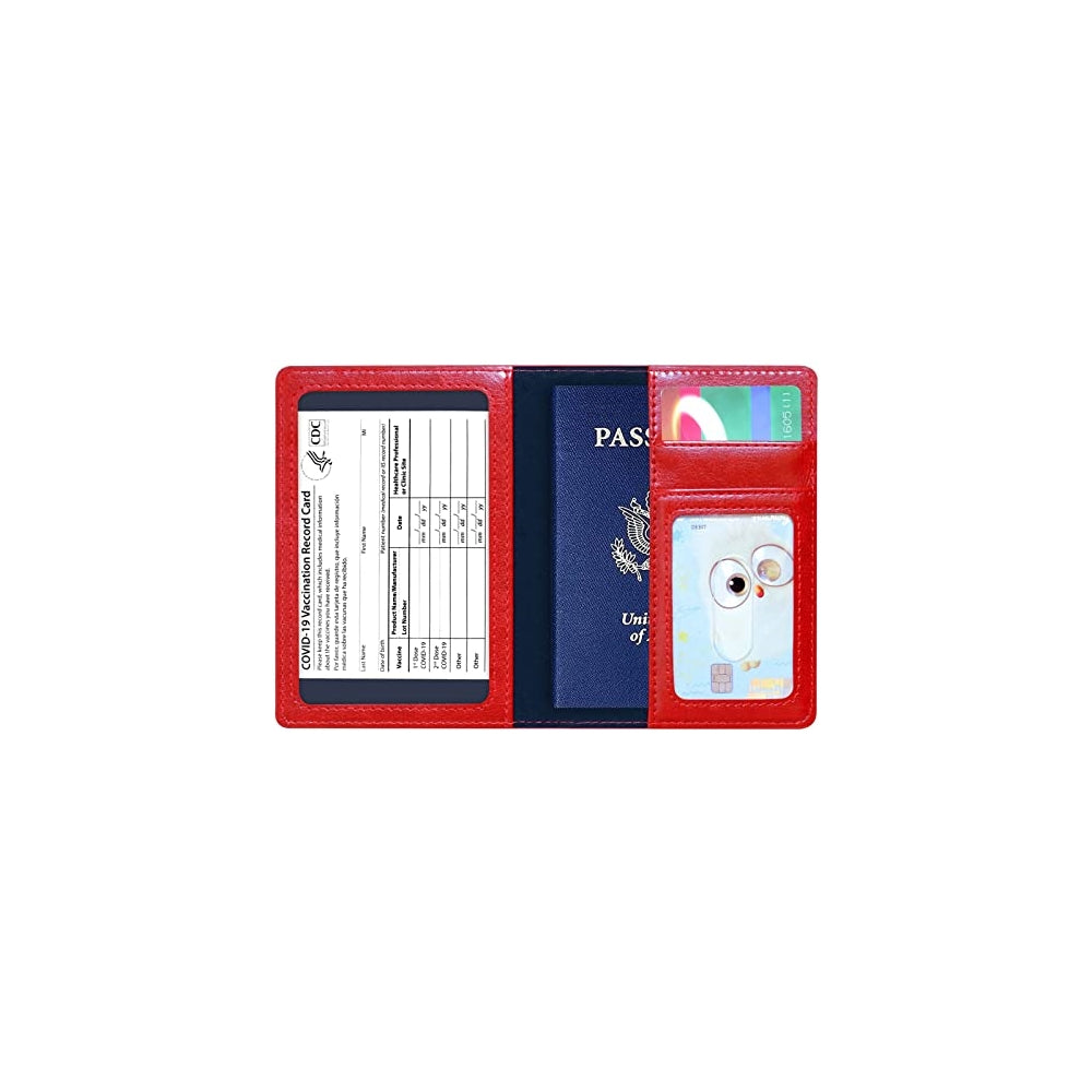 Porta Documentos y Tarjetas de pasaporte con ranura rojo
