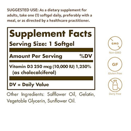 Vitamina D3 (cholecalciferol) 10,000 UI, 240