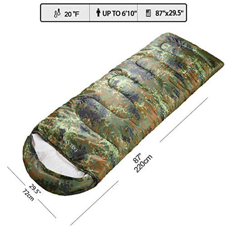 FARLAND Sleeping Bags 20℉ for Adults Teens Kids with Compression Sack Portable and Lightweight for 3-4 Season Camping, Hiking,Waterproof, Backpacking and Outdoors