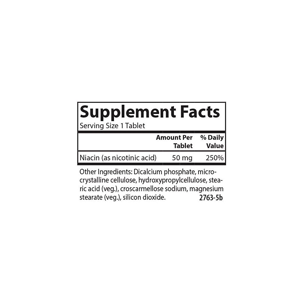 Suplemento  Niacina 50 mg apoya el metabolismo 300 tabletas