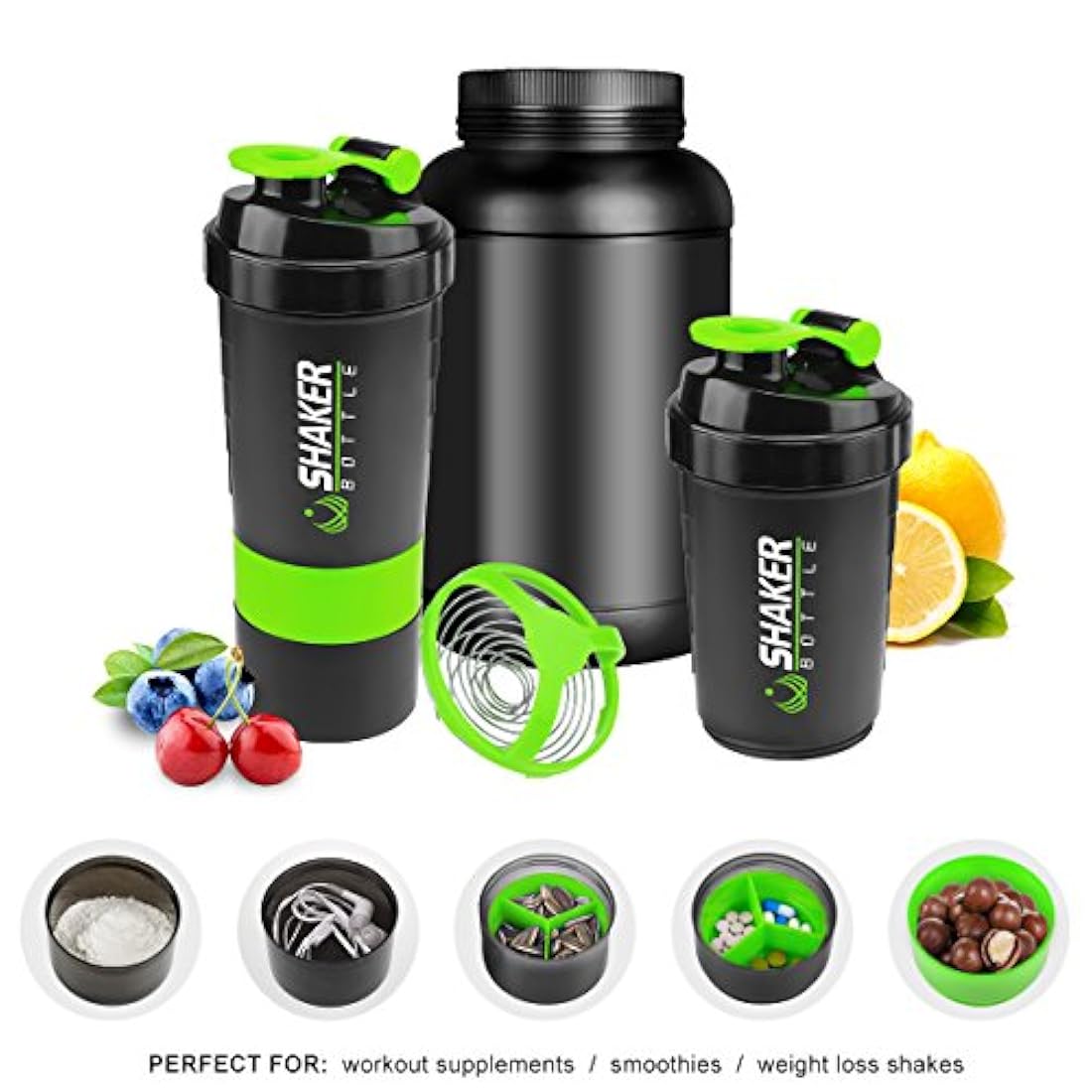 Botella de agua deportiva con 3 capas, antideslizante