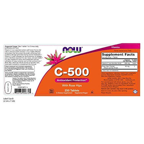 Suplementos, vitamina C-500 con escaramujos