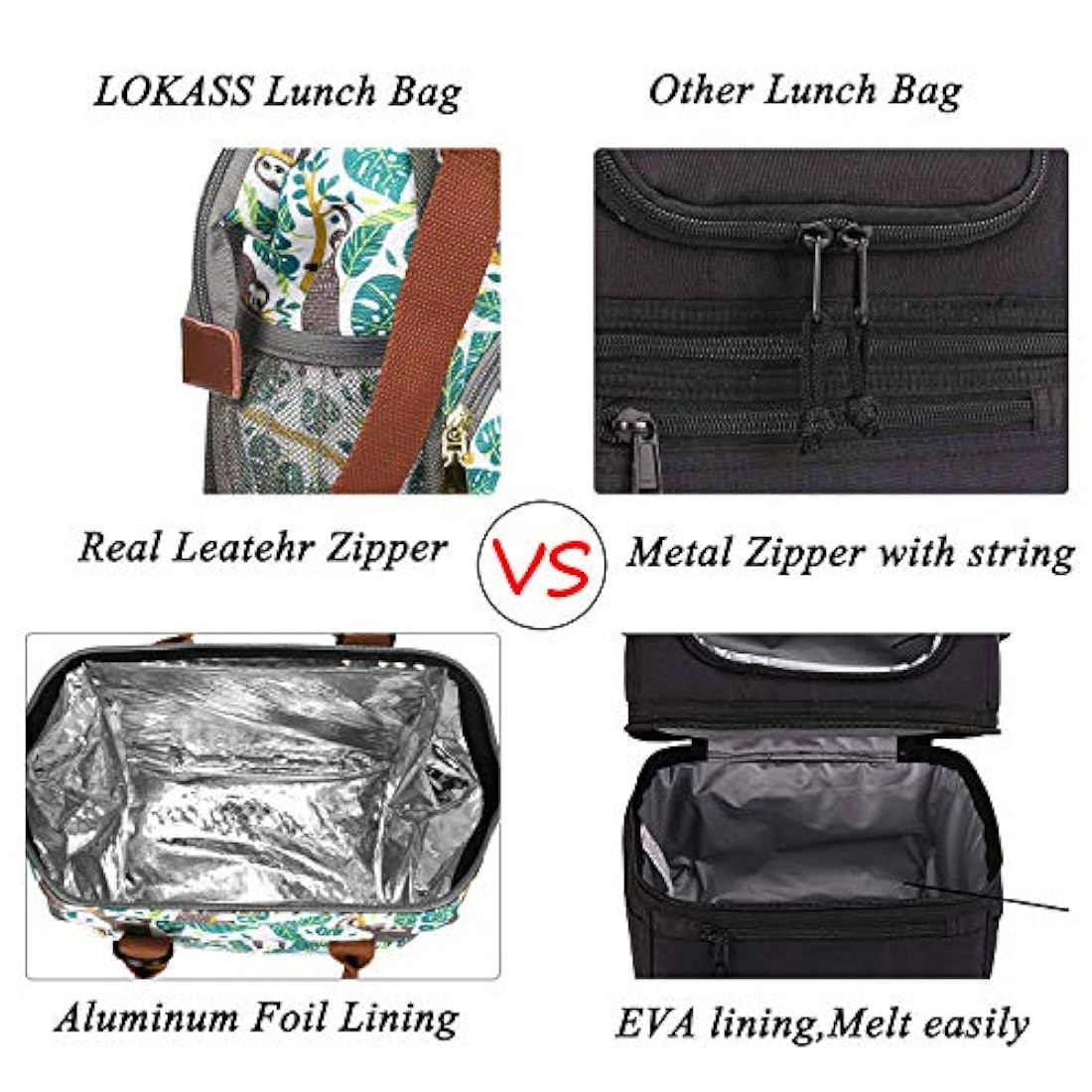 Bolsa de almuerzo LOKASS Fiambrera aislada Bolsa de almuerzo