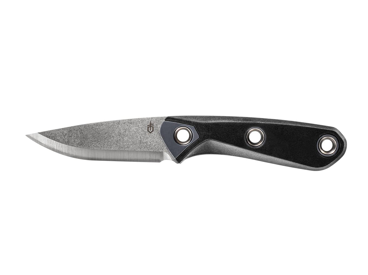 Cuchillo de hoja fija con funda, color negro