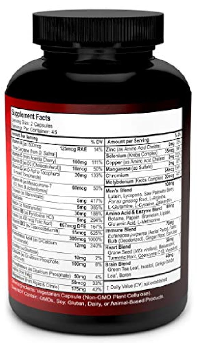 90 Cápsulas Vegetarianas Multivitamina para Hombre