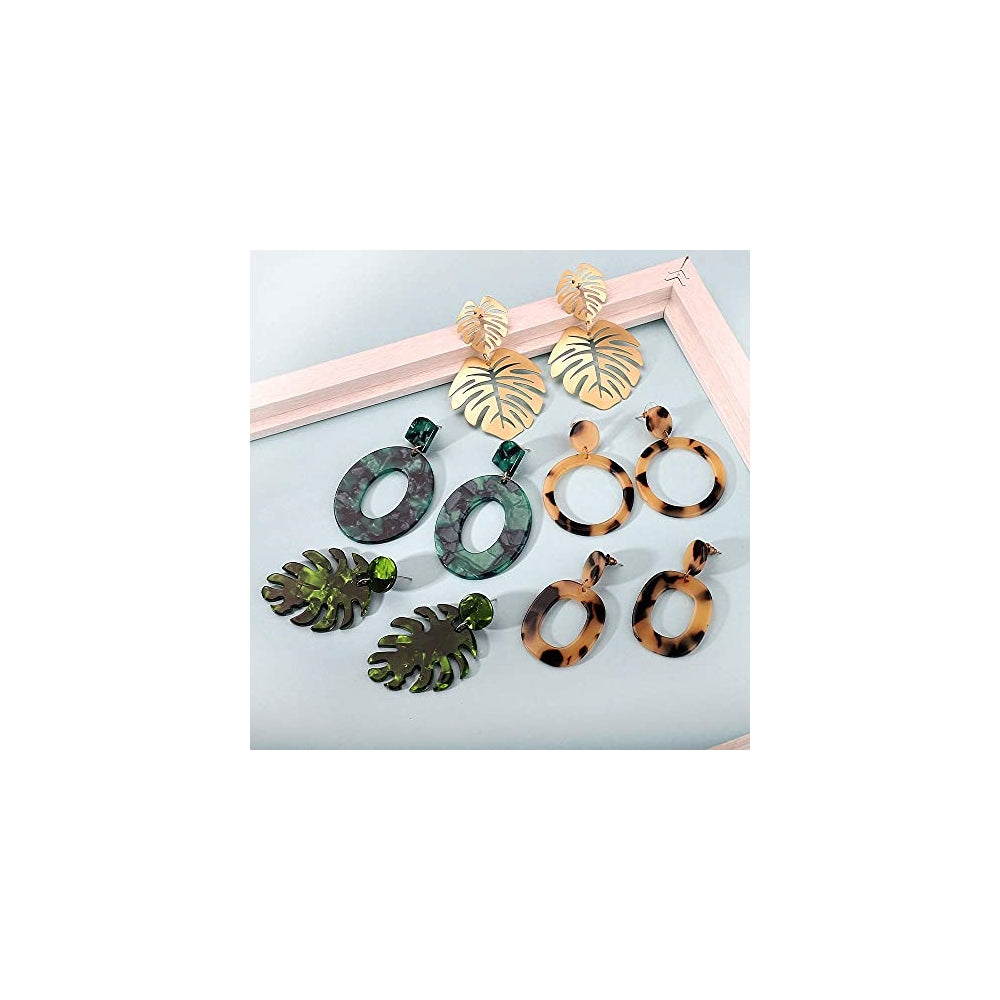 Aretes colgantes de ratán para mujeres y niñas