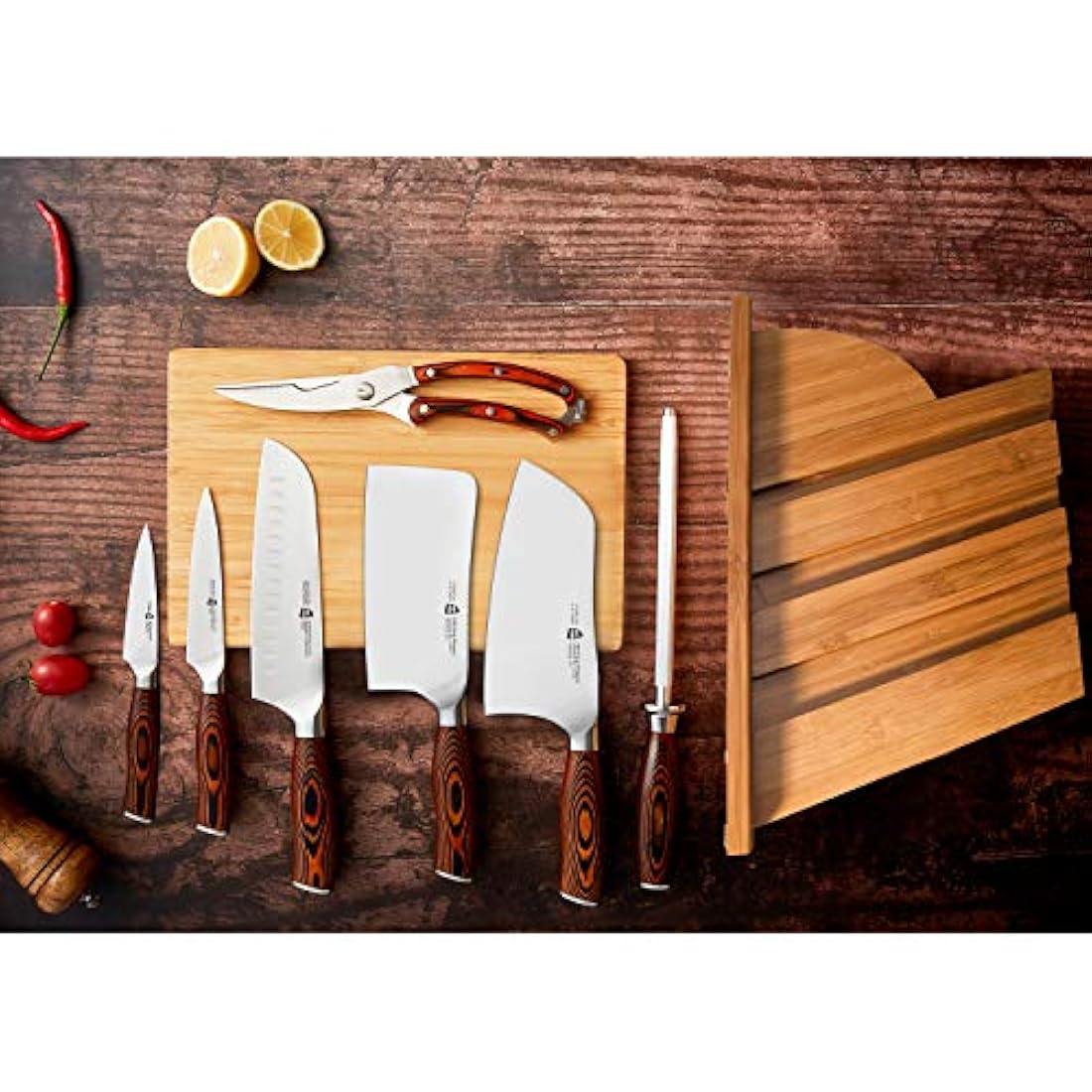 TUO Fiery Chef cuchillo Santoku cuchillo de pelar