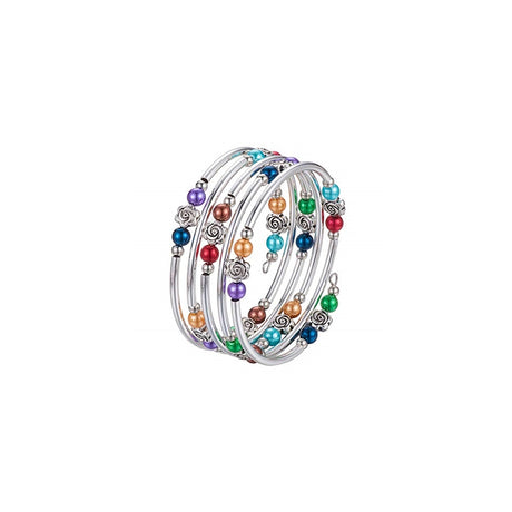 Pulseras y tobilleras tipo brazalete de cuentas de rosas