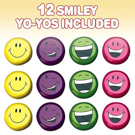 Yoyos de cara sonriente para niños, paquete de 12, juguetes