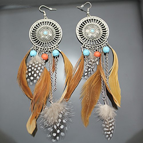 Pendientes en plata con plumas