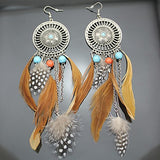 Pendientes en plata con plumas