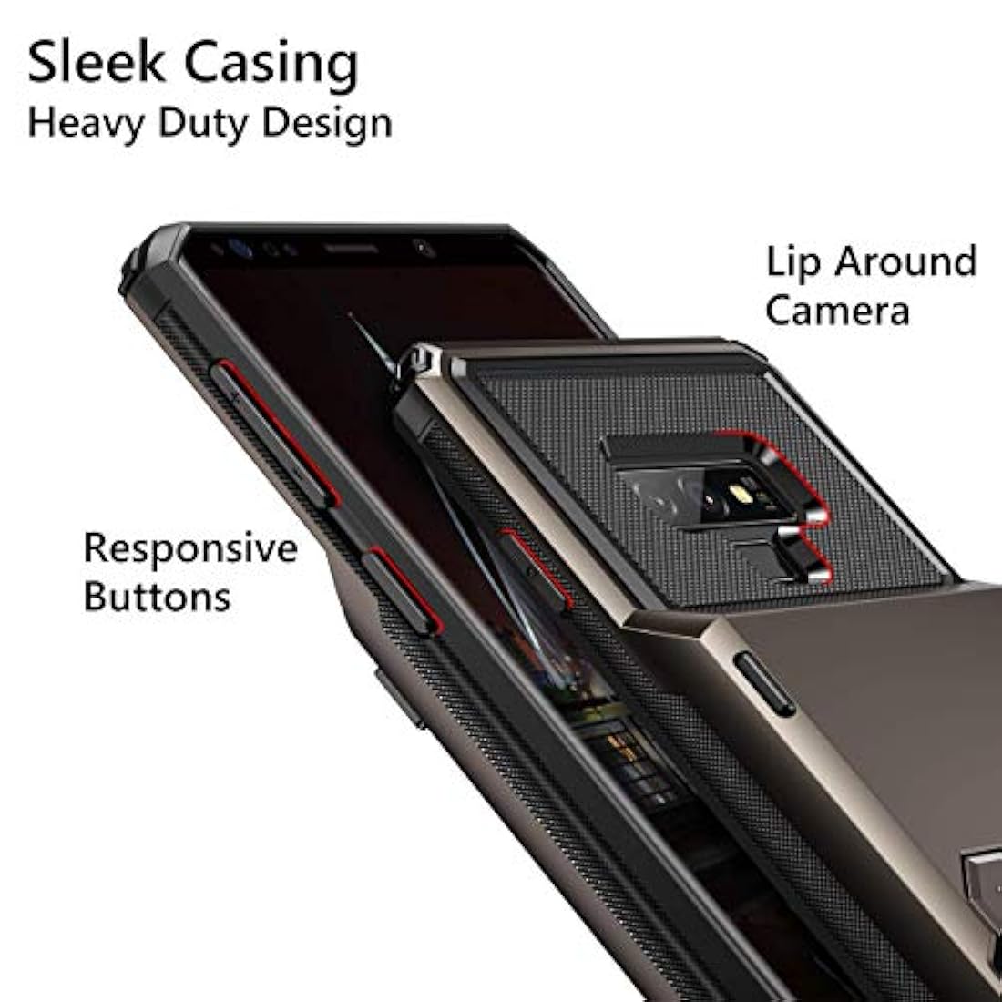 Funda para Galaxy Note 9, con 4 ranuras  metálico Vofolen -