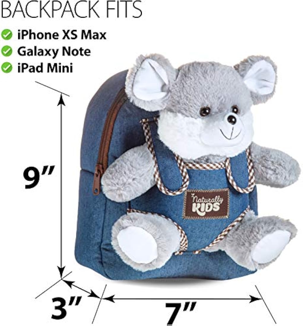 Morral de peluche para niños diseño de Oso. Naturally KIDS