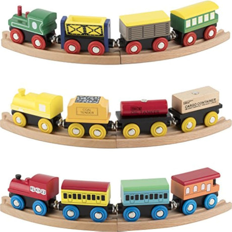 Juego de tren de madera de 12 piezas magnético