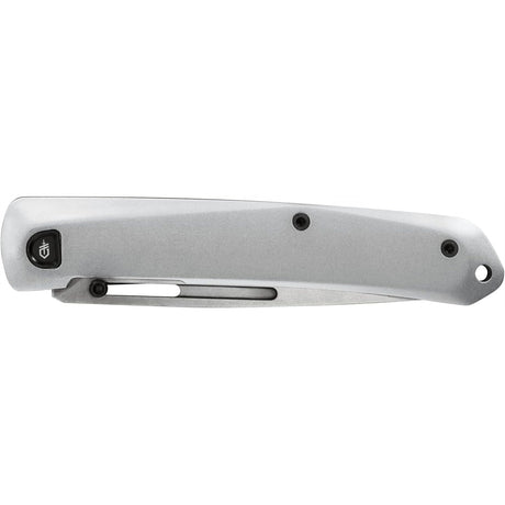Cuchillo de bolsillo plegable con borde liso aluminio