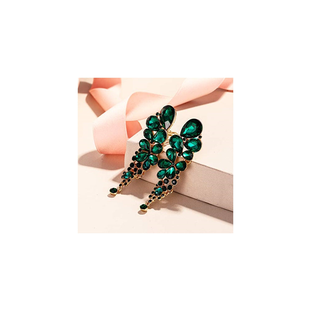 Aretes colgantes de clip para mujer