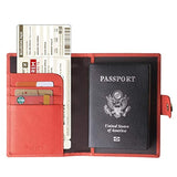 Portadocumentos de viaje de cuero auténtico para pasaporte
