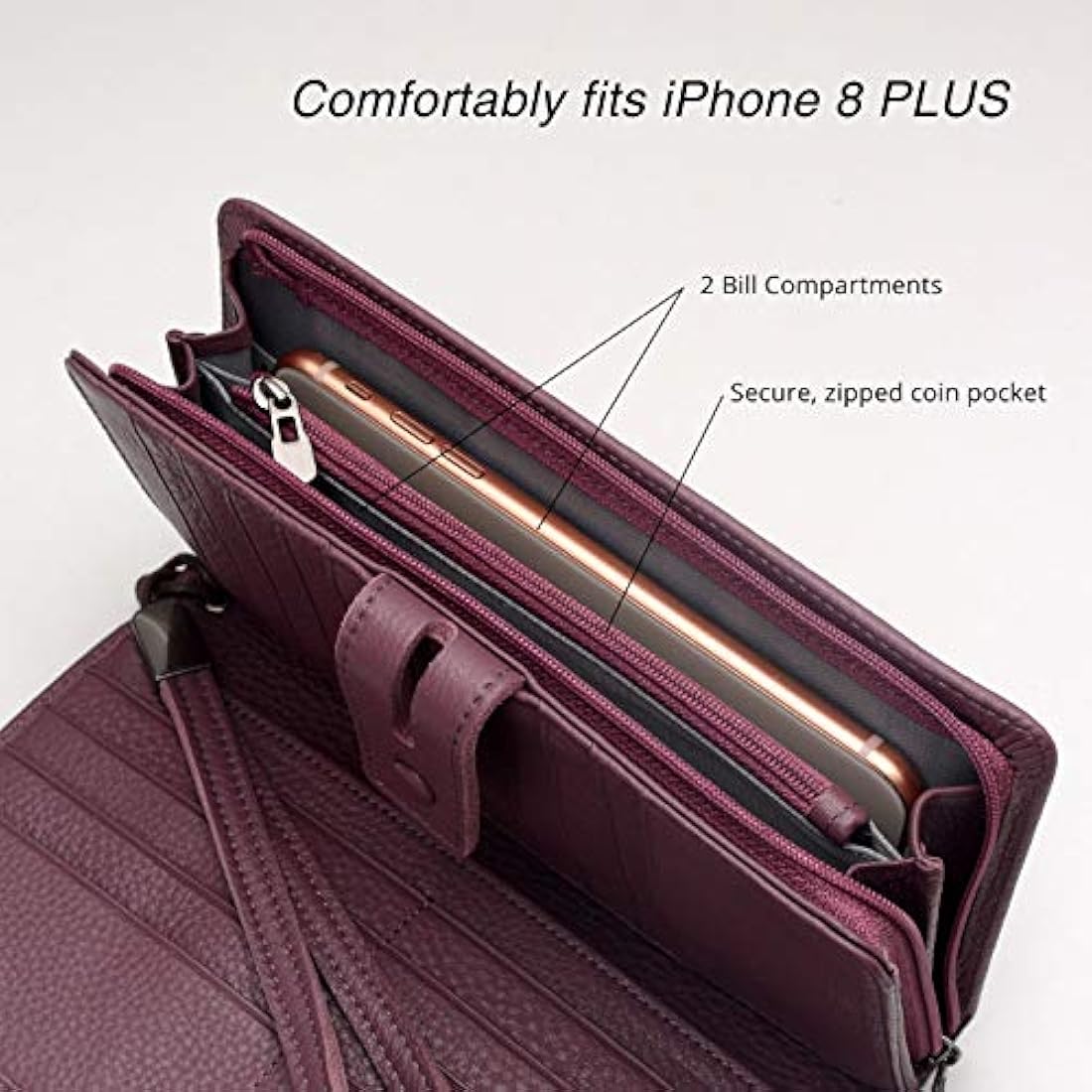Cartera de piel para mujer
