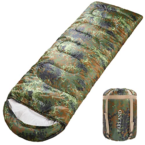 FARLAND Sleeping Bags 20℉ for Adults Teens Kids with Compression Sack Portable and Lightweight for 3-4 Season Camping, Hiking,Waterproof, Backpacking and Outdoors