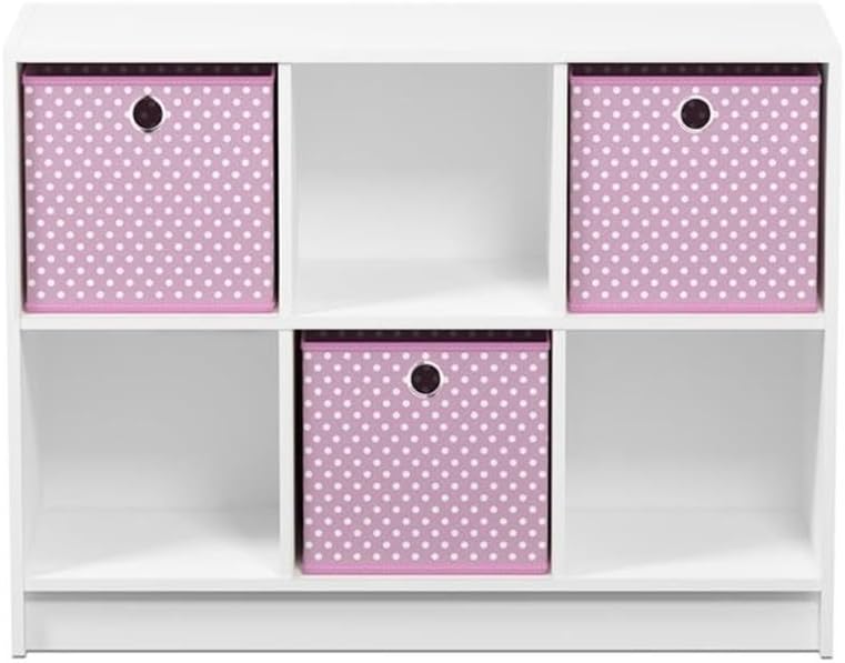 Estantería de Cubos Furinno, 3x2, con Cajas de Almacenaje