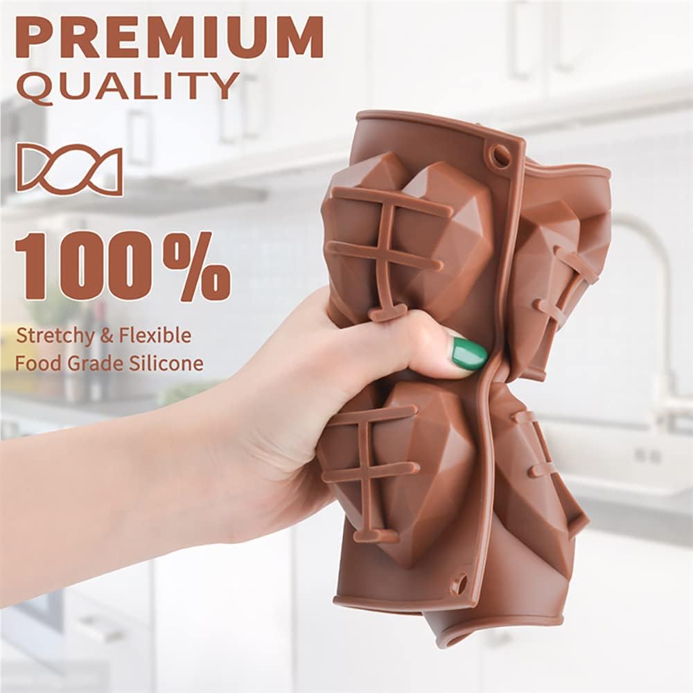 Moldes de Silicona Corazón 3D, 15 Cavidades, Para Chocolates