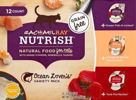 Comida Húmeda para Gatos Nutrish, Rachael Ray, Sin Granos, 12 Pzs