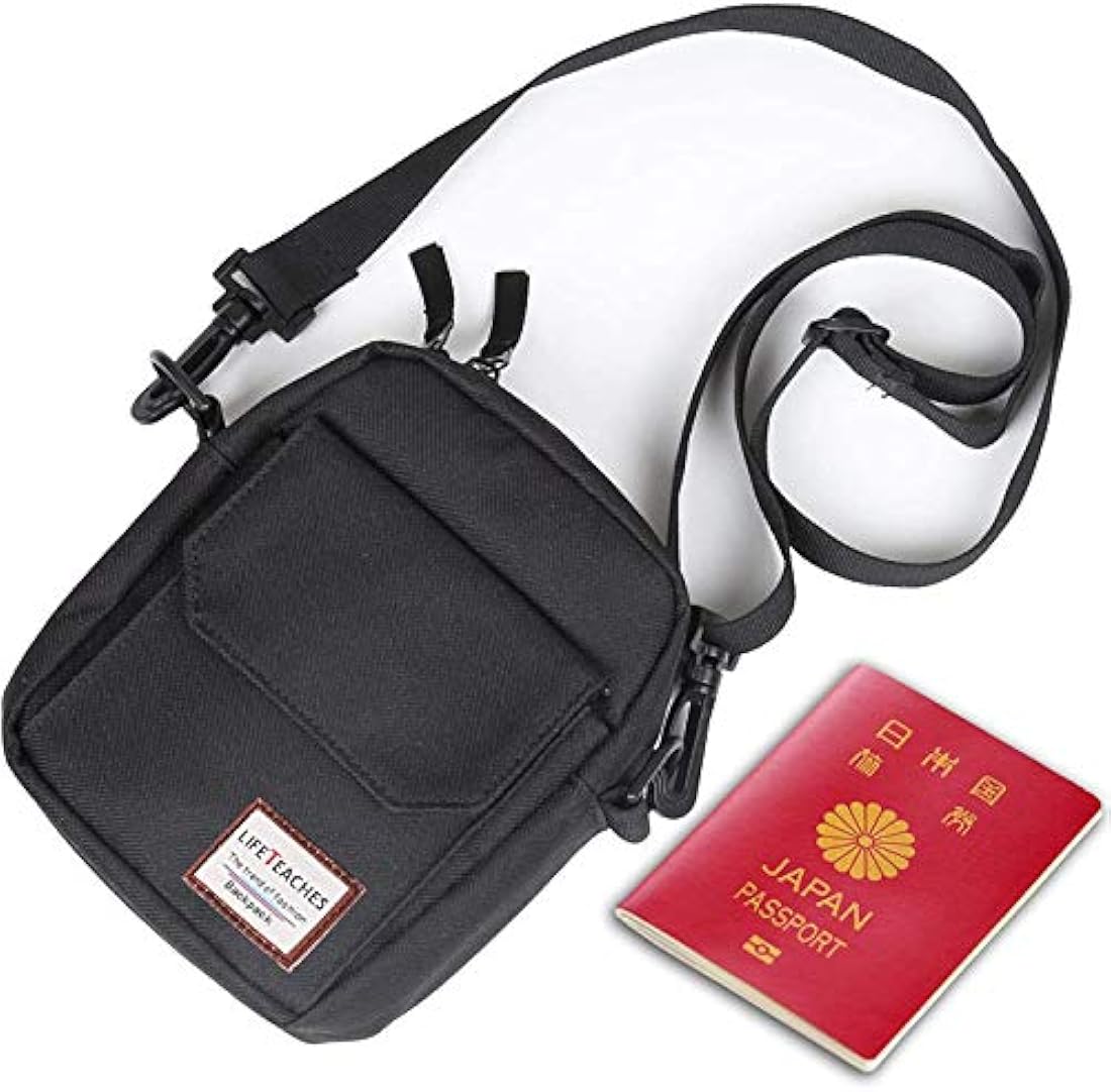 Portadocumentos de viaje negro para hombres y mujeres