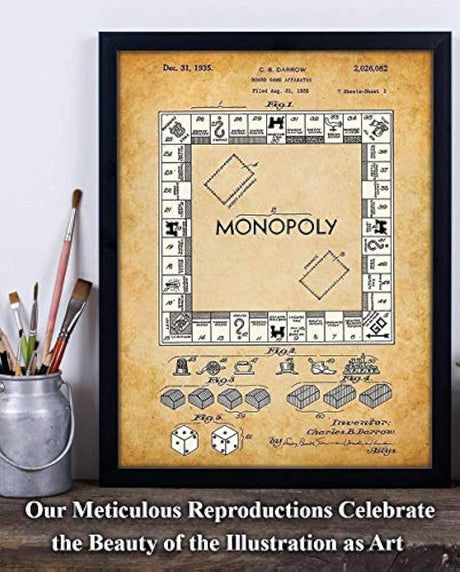 cartel de Juego de mesa Monopoly  sin marco 11x14